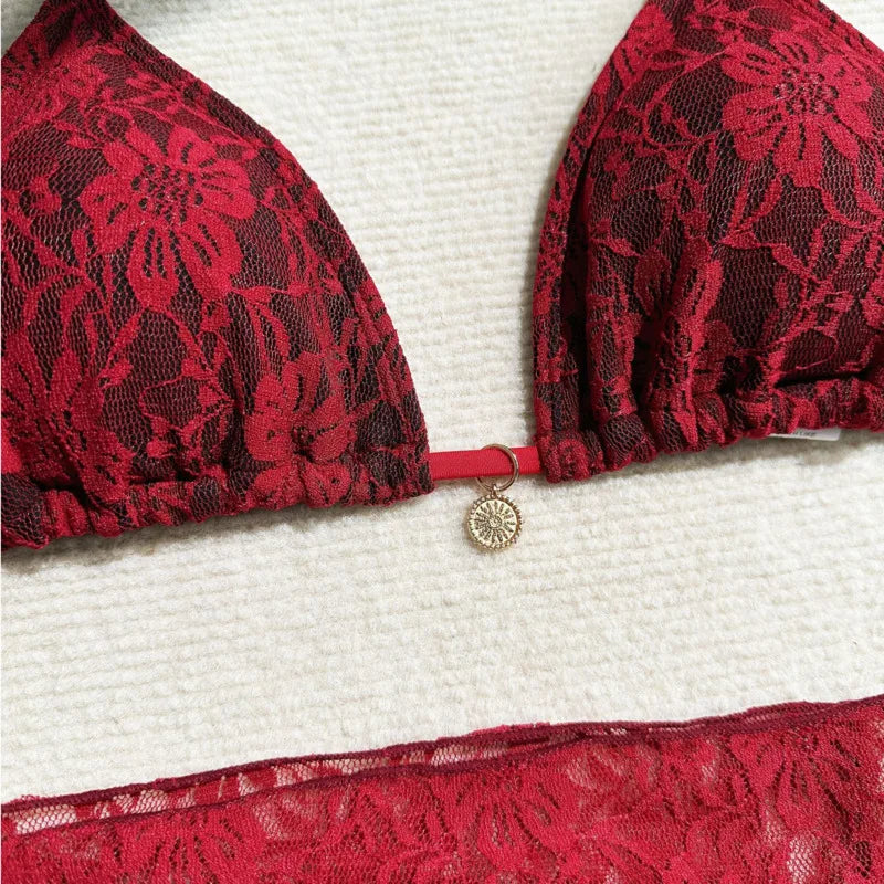 Sexy Lace Three-Piece Bikini Set