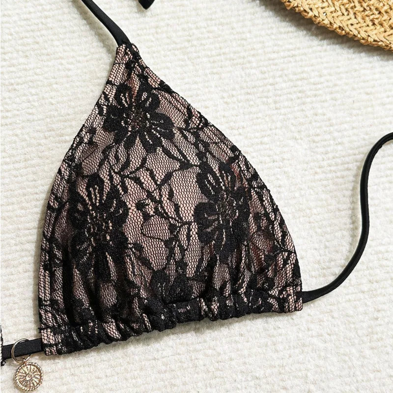 Sexy Lace Three-Piece Bikini Set