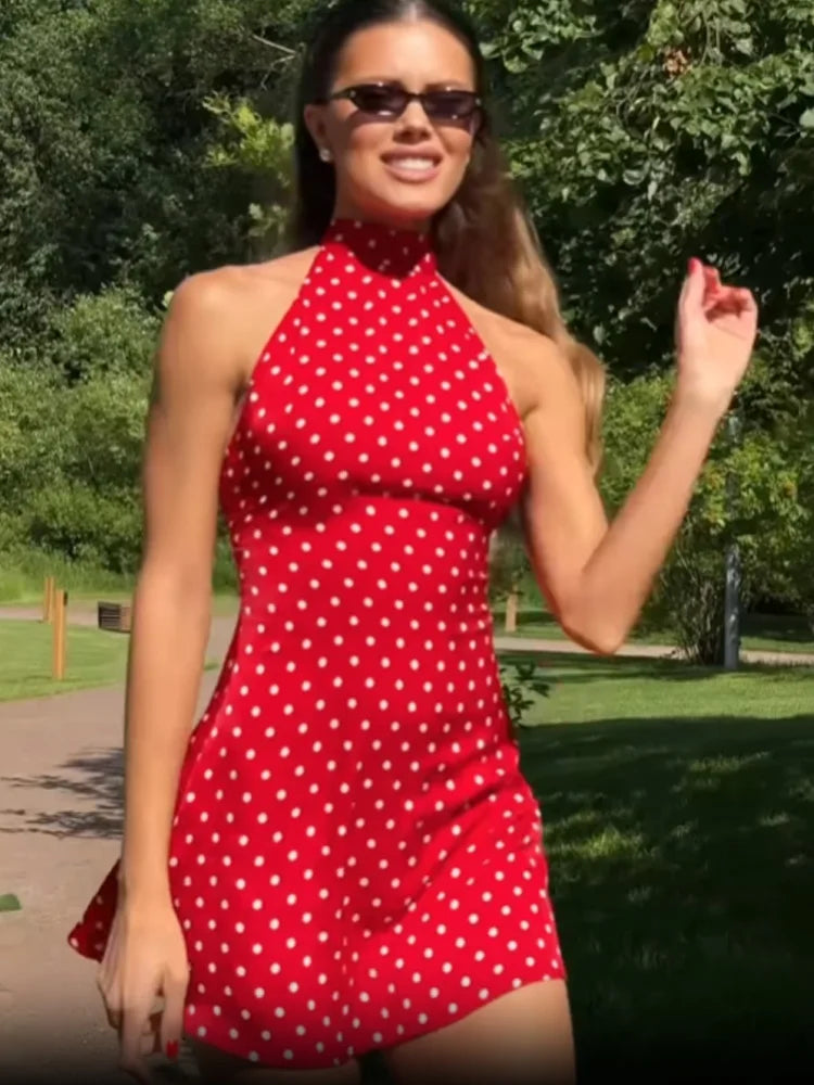 Women's Halter Dot Dress
